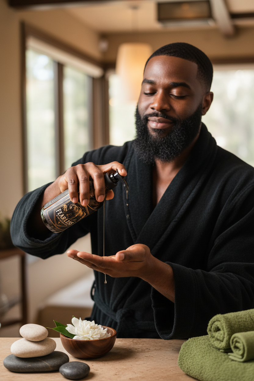 Men's Fearless Body Oil - Lightweight Natural Moisturizer (8 fl oz)