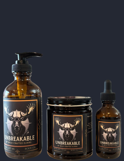 Men's Unbreakable Complete Care Set (Unscented) | body oil + body butter + beard oil