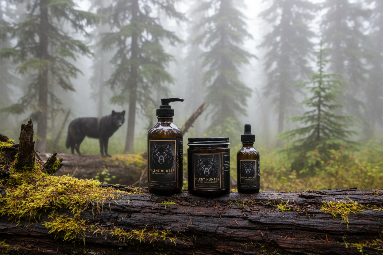 Men's Silent Hunter Complete Care Set | body oil + body butter + beard oil