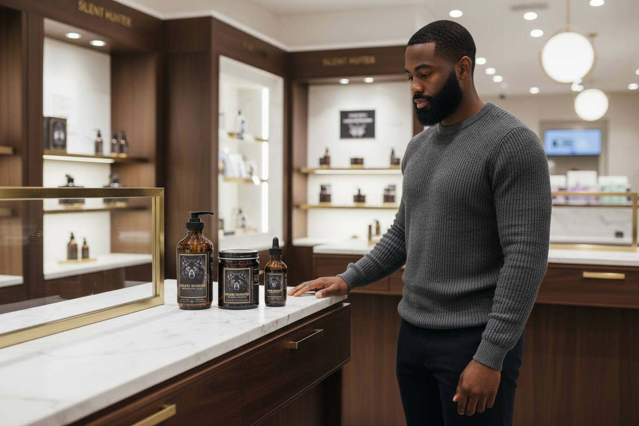 Men's Silent Hunter Complete Care Set | body oil + body butter + beard oil