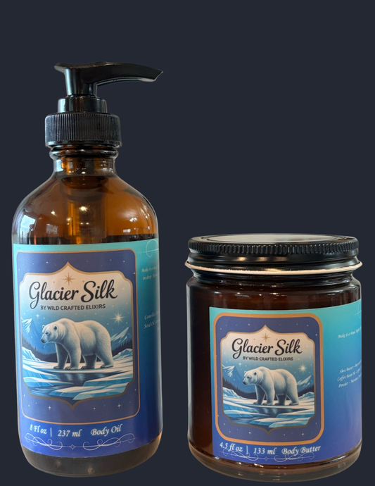 Women's Glacier Silk Luminosity Set - Unscented Body Oil & Butter Bundle (12.5 fl oz)