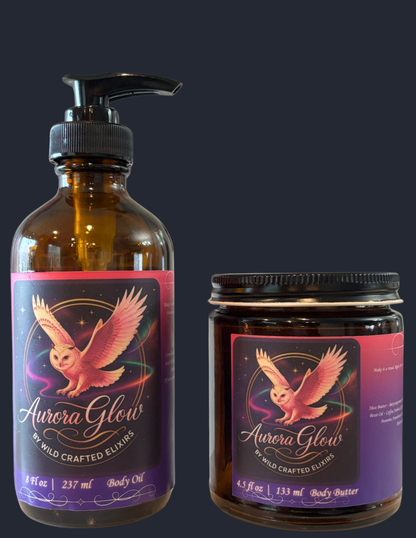 Women's Aurora Glow Radiance Set - Body Oil & Butter Bundle for Luminous Skin (12.5 fl oz)