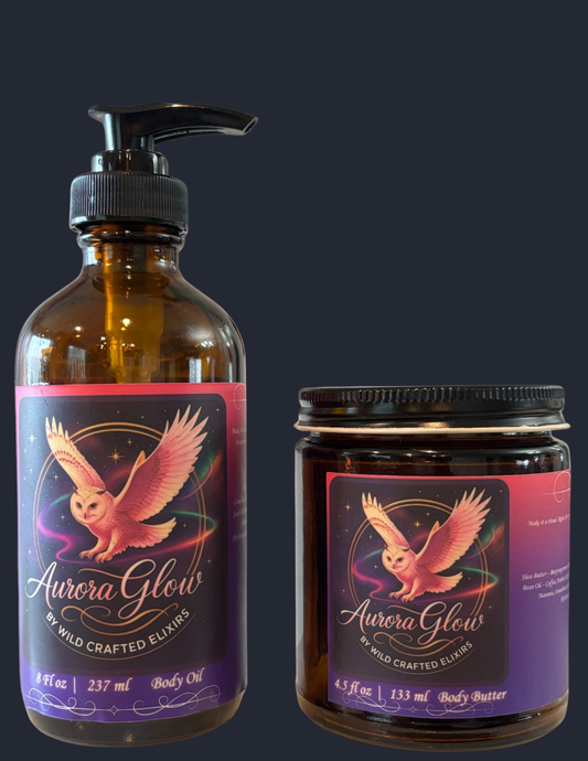 Women's Aurora Glow Radiance Set - Body Oil & Butter Bundle for Luminous Skin (12.5 fl oz)